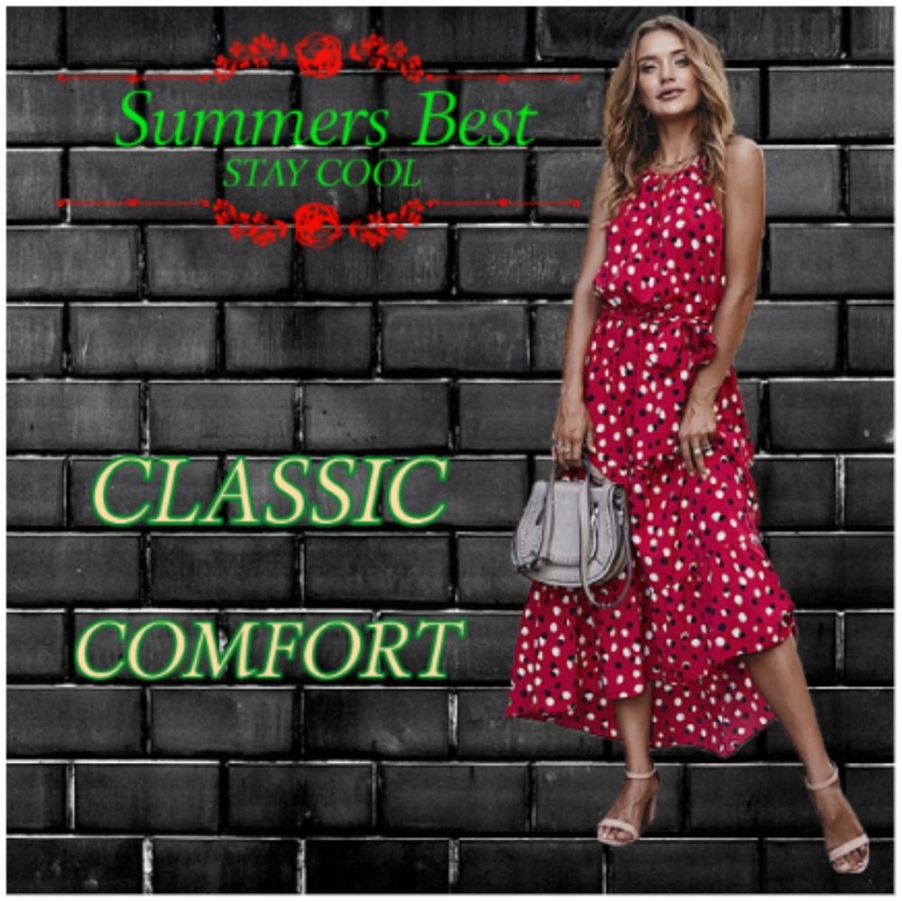 light summer halter-style midi dress S M L